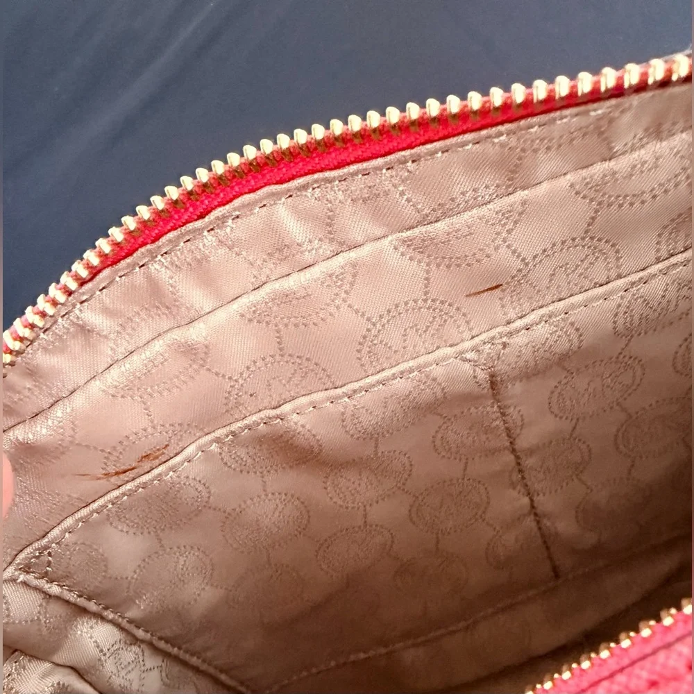 Michael Kors Jet Set  EW Saffiano Leather Crossbody - Watermelon With Tags - Picture 11 of 14